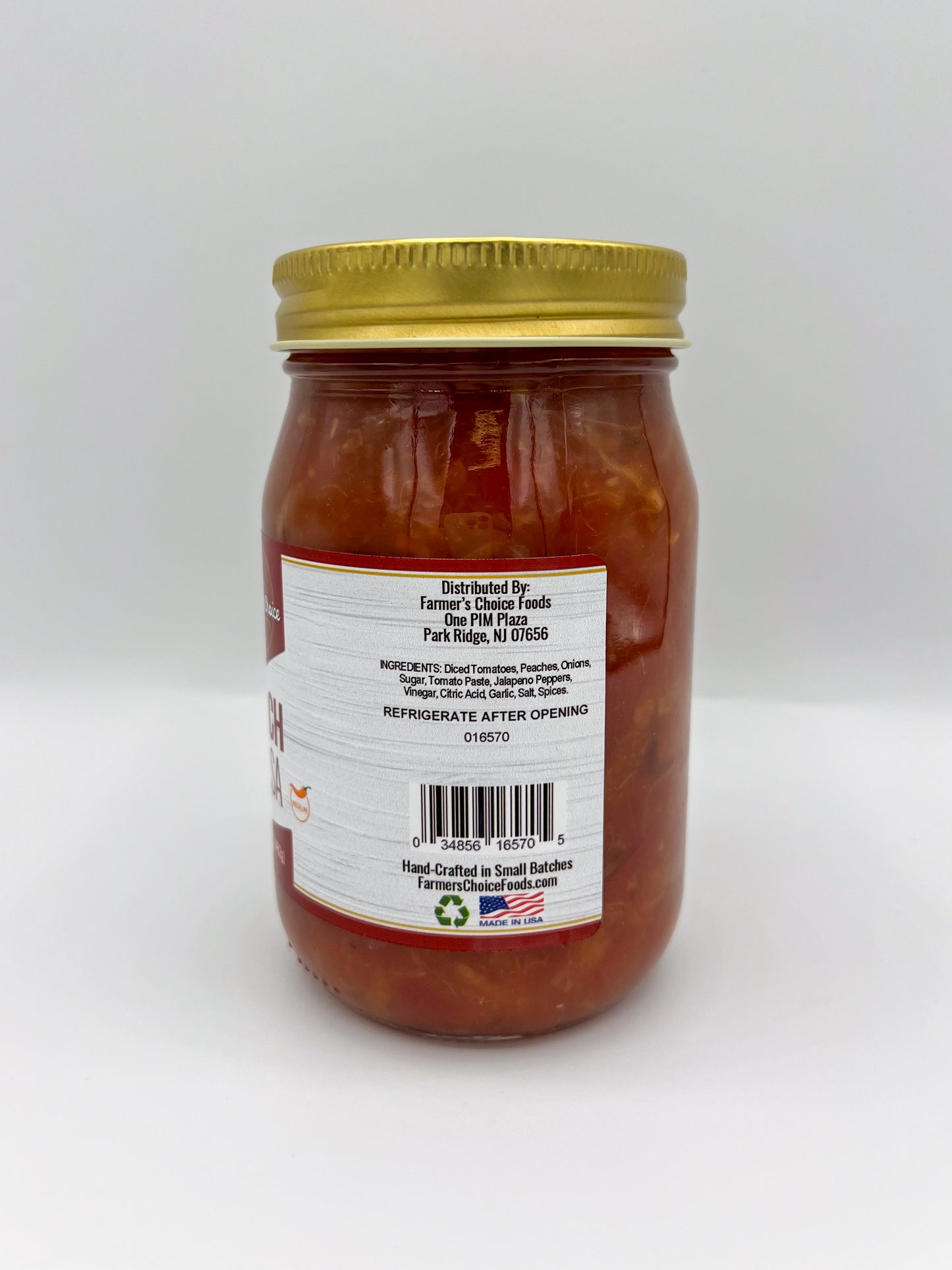 FARMER'S CHOICE 17 OZ MEDIUM PEACH SALSA