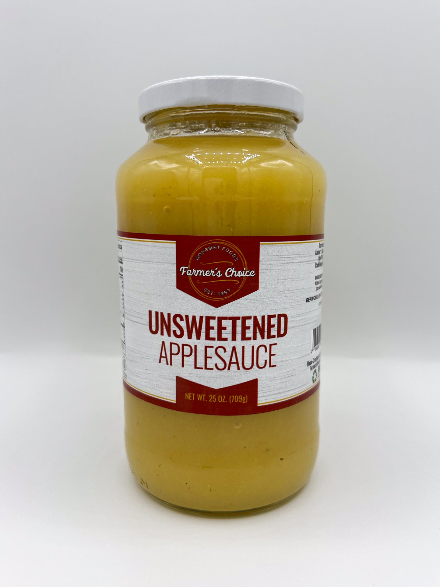FARMER'S CHOICE 25 OZ UNSWEETENED APPLE SAUCE