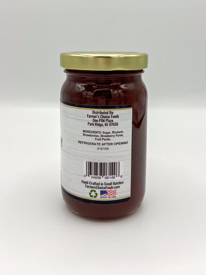 FARMER'S CHOICE 10 OZ STRAWBERRY RHUBARB PRESERVES