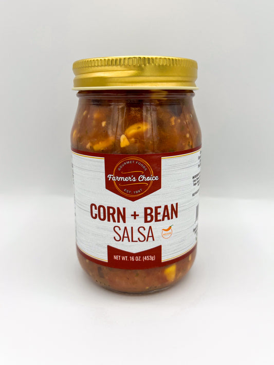 FARMER'S CHOICE 16 OZ MEDIUM BEAN & CORN SALSA
