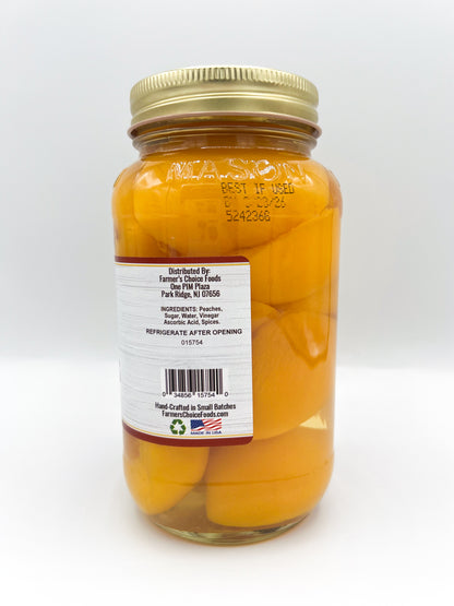 FARMER'S CHOICE 29 OZ SPICED PEACHES
